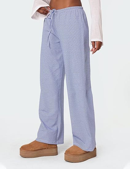 Women's Wide Leg Striped Floral Print Casual Jumpsuit