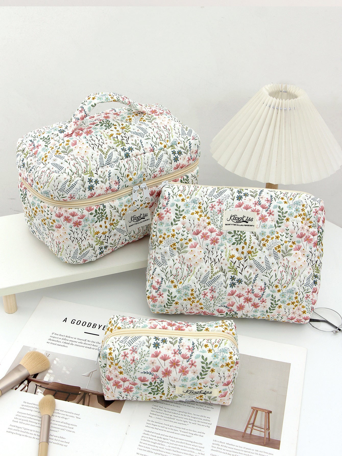 Cotton Cosmetic Bag Portable Toiletry Storage
