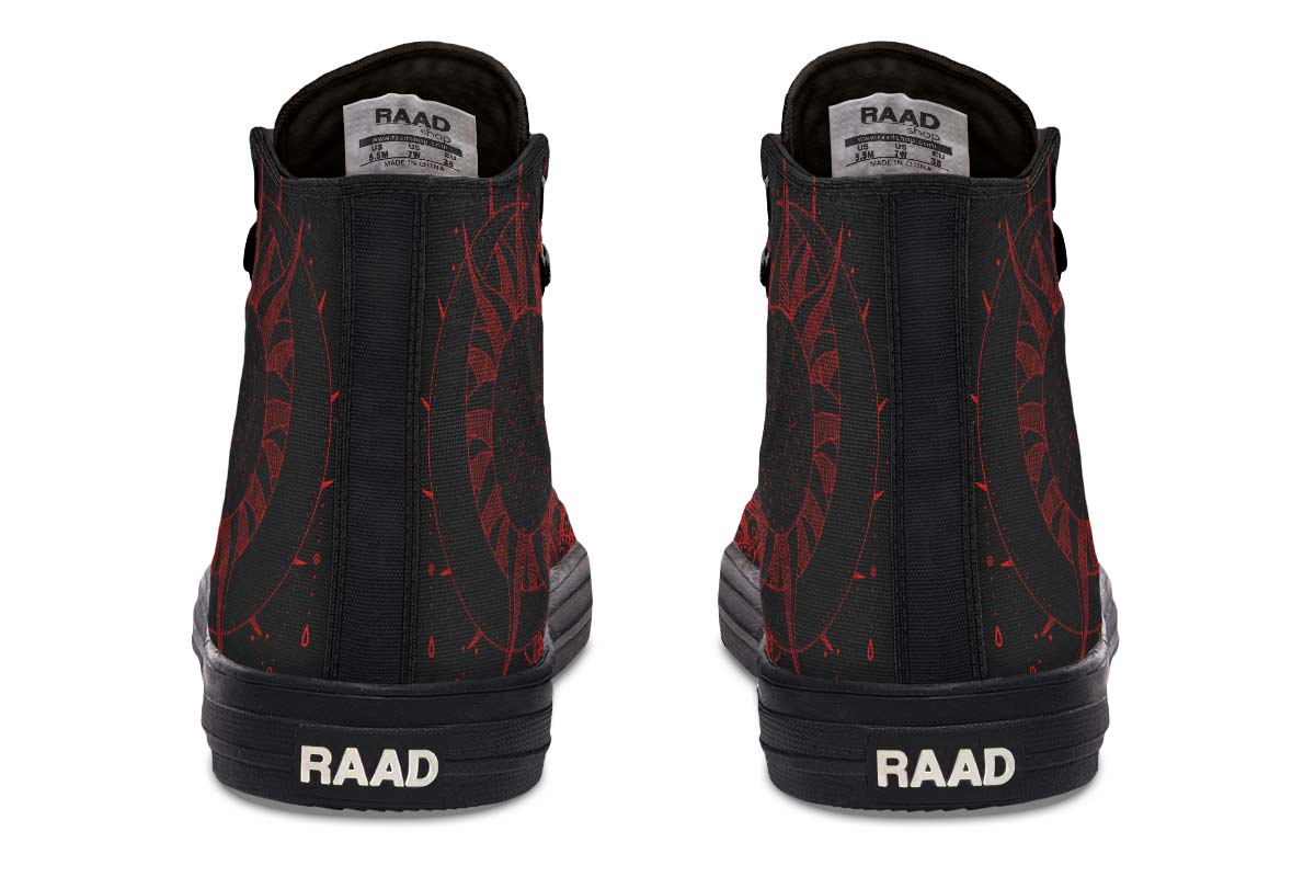 Men's And Women's Fashion Color Printing High-top Canvas Shoes