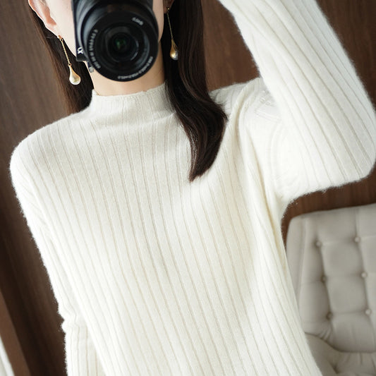 Simple Autumn And Winter Half-high Collar Bottoming Shirt Women's Sweater