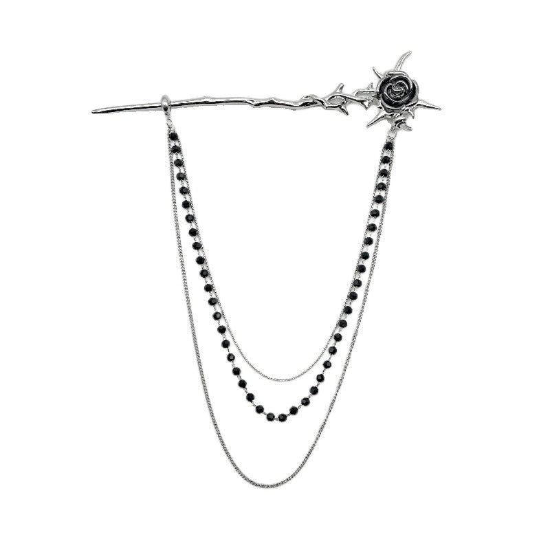 Rose-flower Chain Hairpin Minimalist And In A Fresh Chinese Style