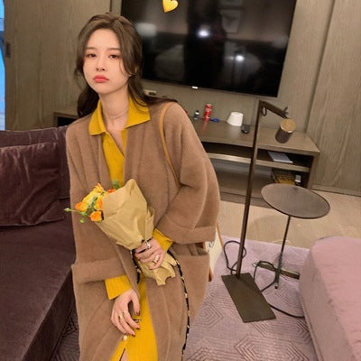 Loose Retro Women's Autumn And Winter Mink Sweater Coat