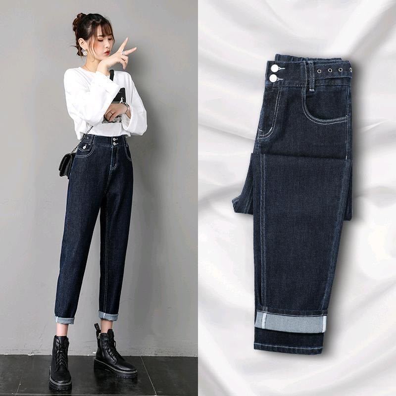 Plus Velvet Was Thin All Match New Loose Black Trousers