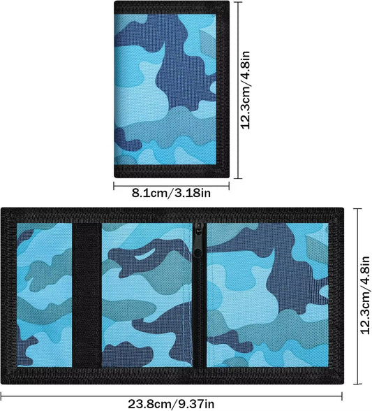 Mens Wallet with Lanyard Camouflage Fabric Bank Card Change Wallet off Short Wallet