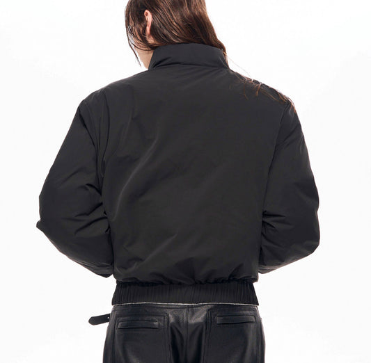 Mens Padded Quilted Puffer Jacket With A Printed Design