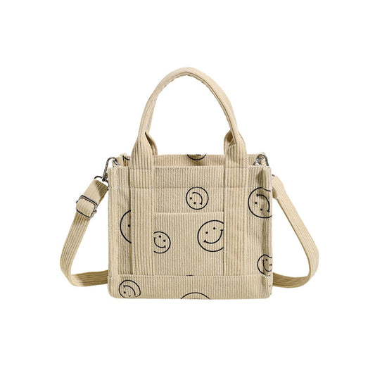 New Fresh Sweet Corduroy Printed Fashion Style Trendy Women's Bags Shoulder Bag