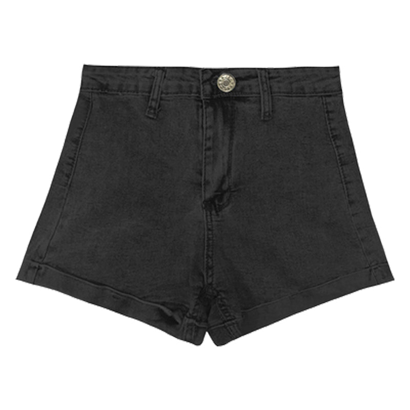 Women's All-match Hip Lift High Waist Slim Wide Leg Denim Shorts