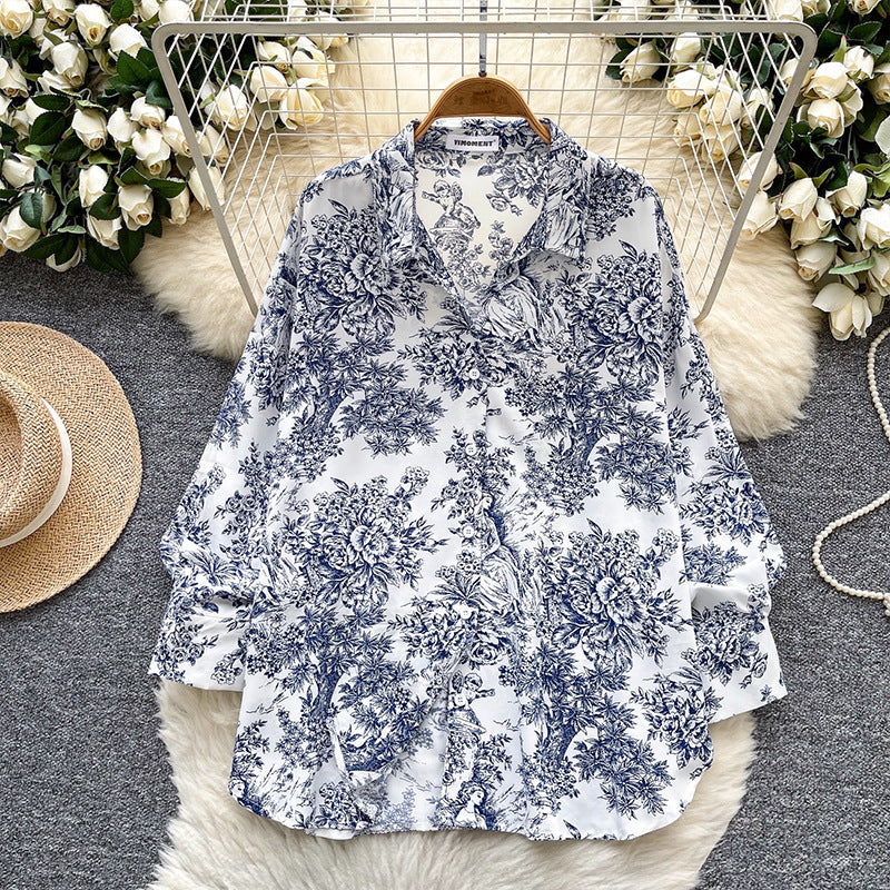 Lazy Style Niche Versatile Loose Casual Printed Shirt