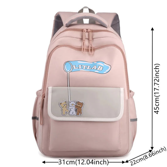 Letter Cute Schoolbag Women's Color Contrast Patchwork Backpack