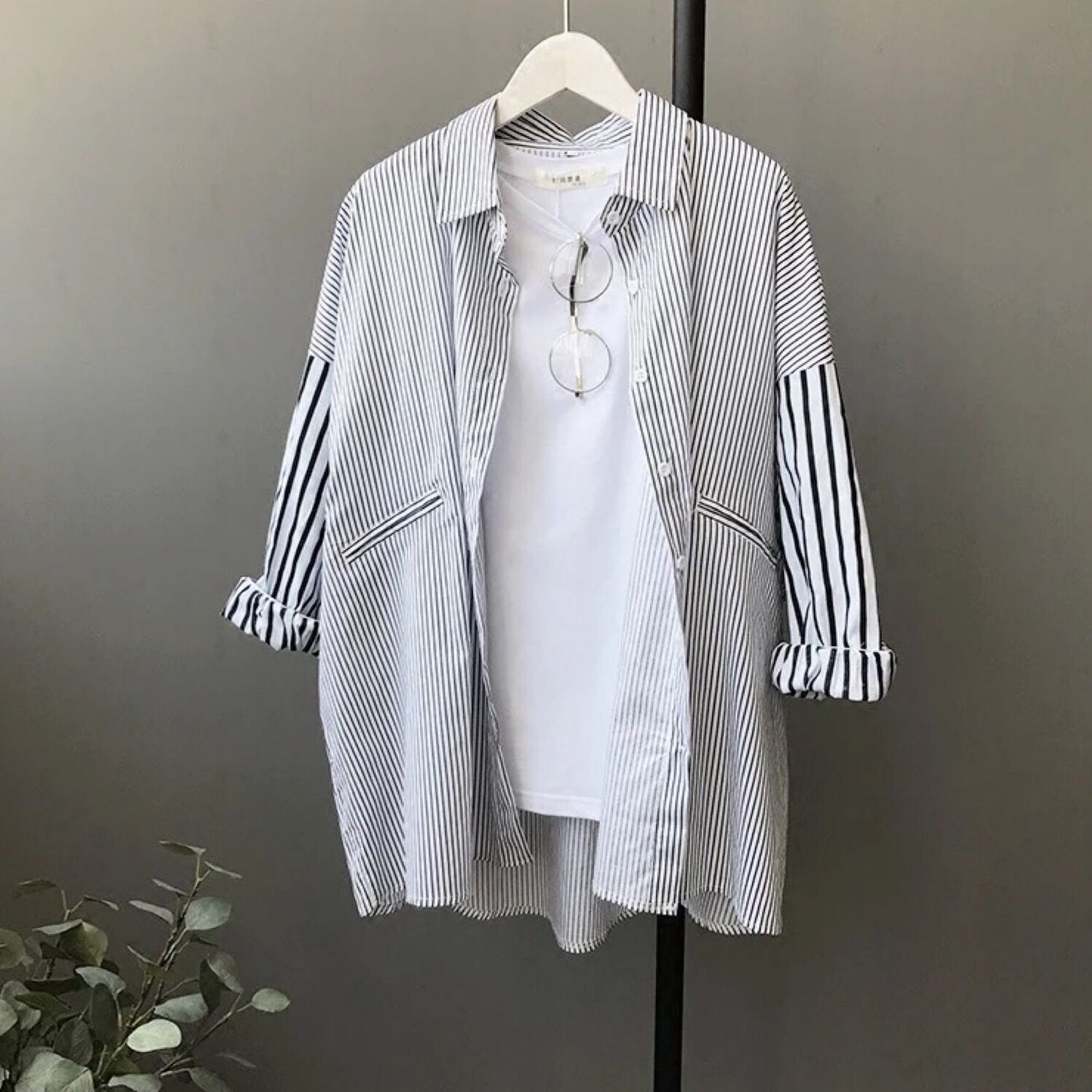 Womens Relaxed-fit Versatile Striped Blouse