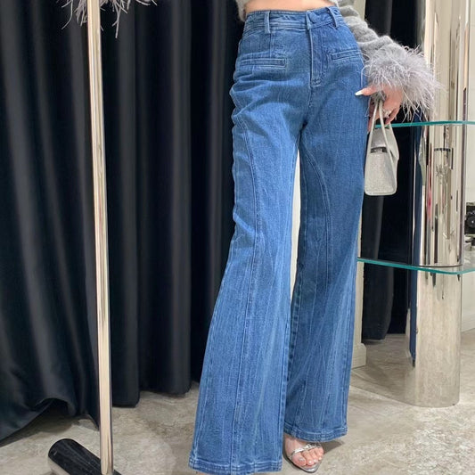 Dame Bow High Waist Jeans Brede Ben Bukser