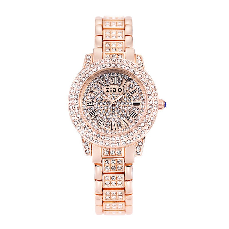 Fashionable Diamond-Encrusted Sports Watch For Women