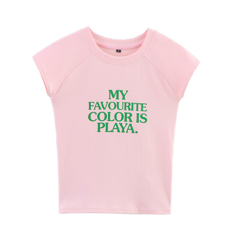 Fashion Simple Casual All-match Short Sleeve Printed T-shirt
