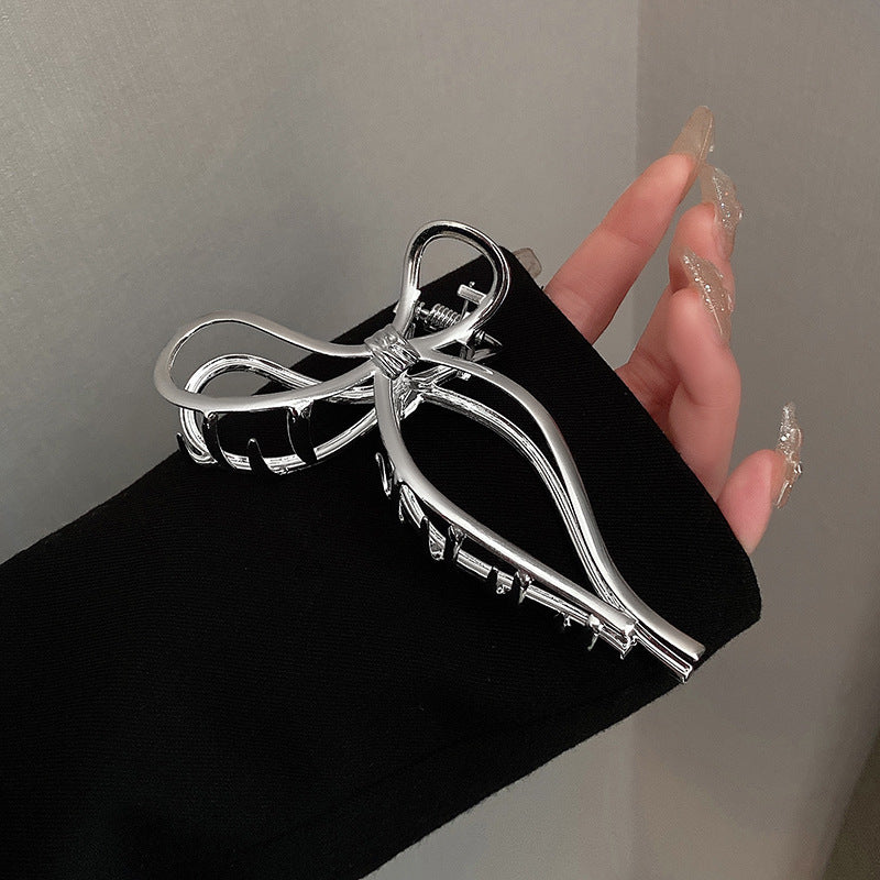 Simple Silver Clip Headdress Upscale Back Of The Head