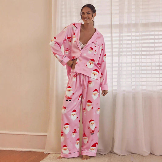 European And American Christmas Women's Printed Two-piece Suit Home Wear Pajamas