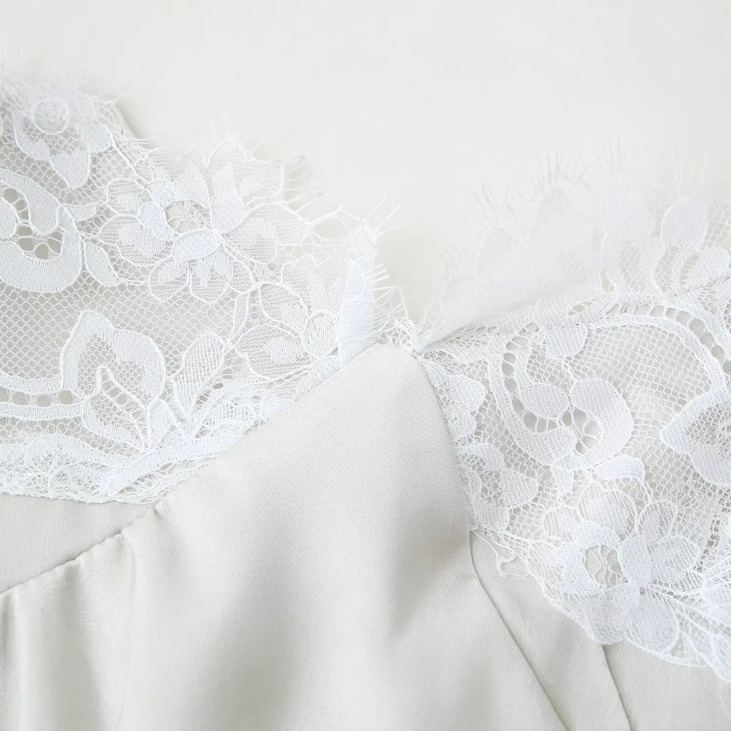 Casual Lace Patchwork Design Suspender Dress