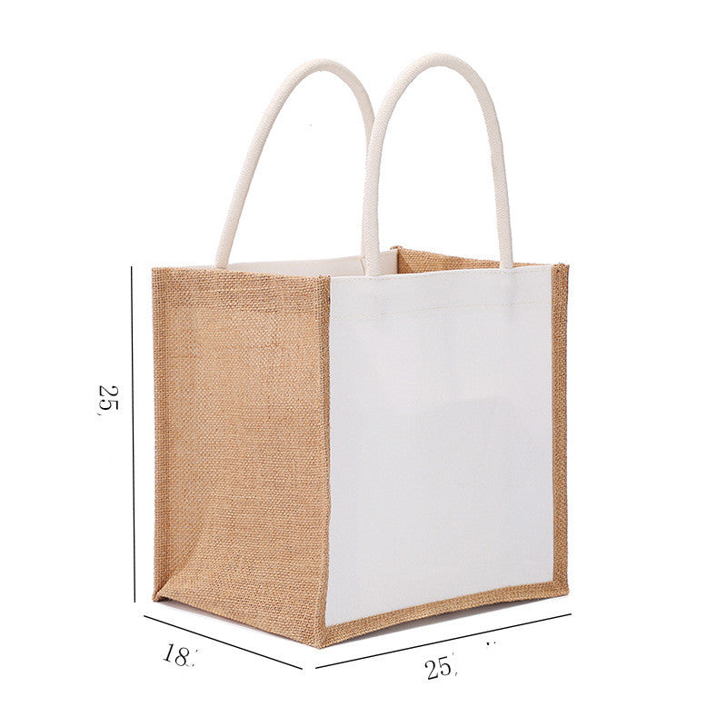Burlap Hand Painted Canvas Linen Tote Bag
