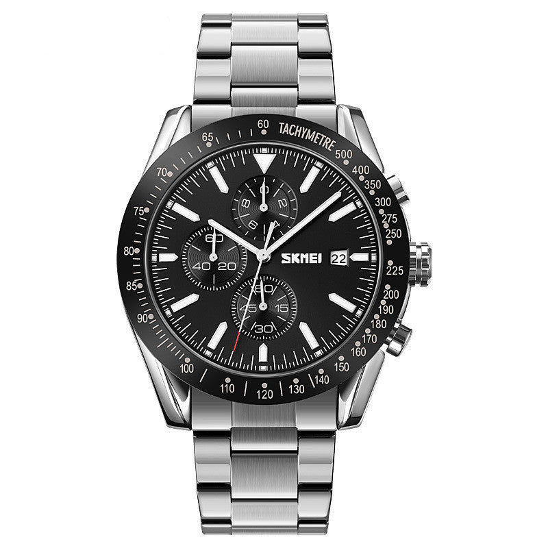 Fashion Men's Watch Outdoor Sports Student Timing Trend Steel Belt Business Men