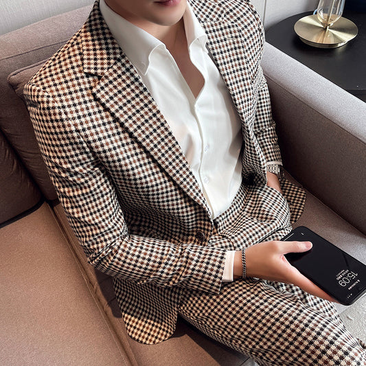 Slim-fit Single Button Suit Two-piece Suit