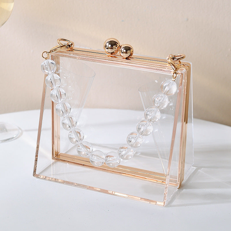 Removable Chain Women's Portable Acrylic Transparent Bag