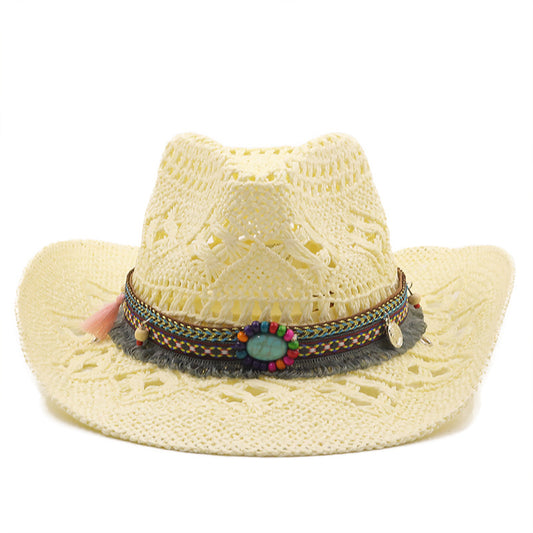 Natural Salt Grass Hand-knitted Western Cowboy Hat