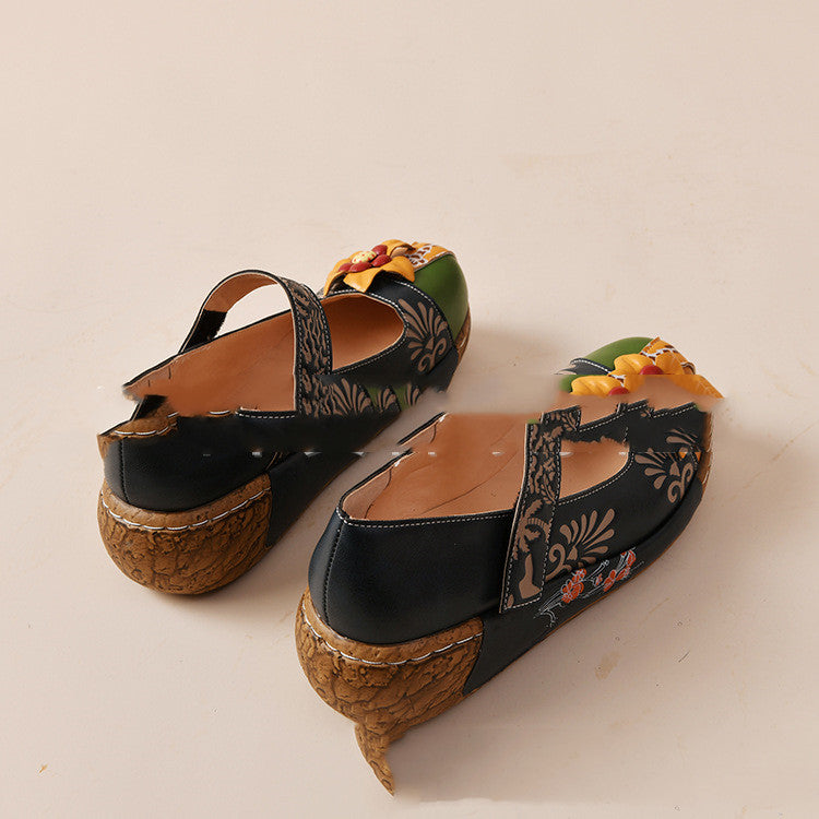 Ethnic Style High-quality Flat-heel Platform Women's Single Shoes
