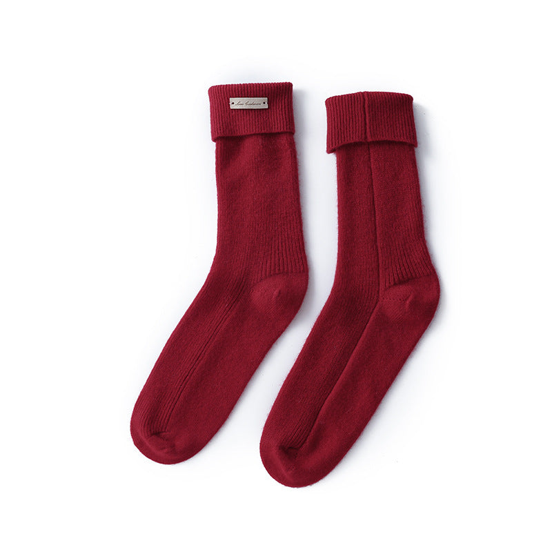 Pure Cashmere Autumn And Winter New Trend Elastic Casual Socks