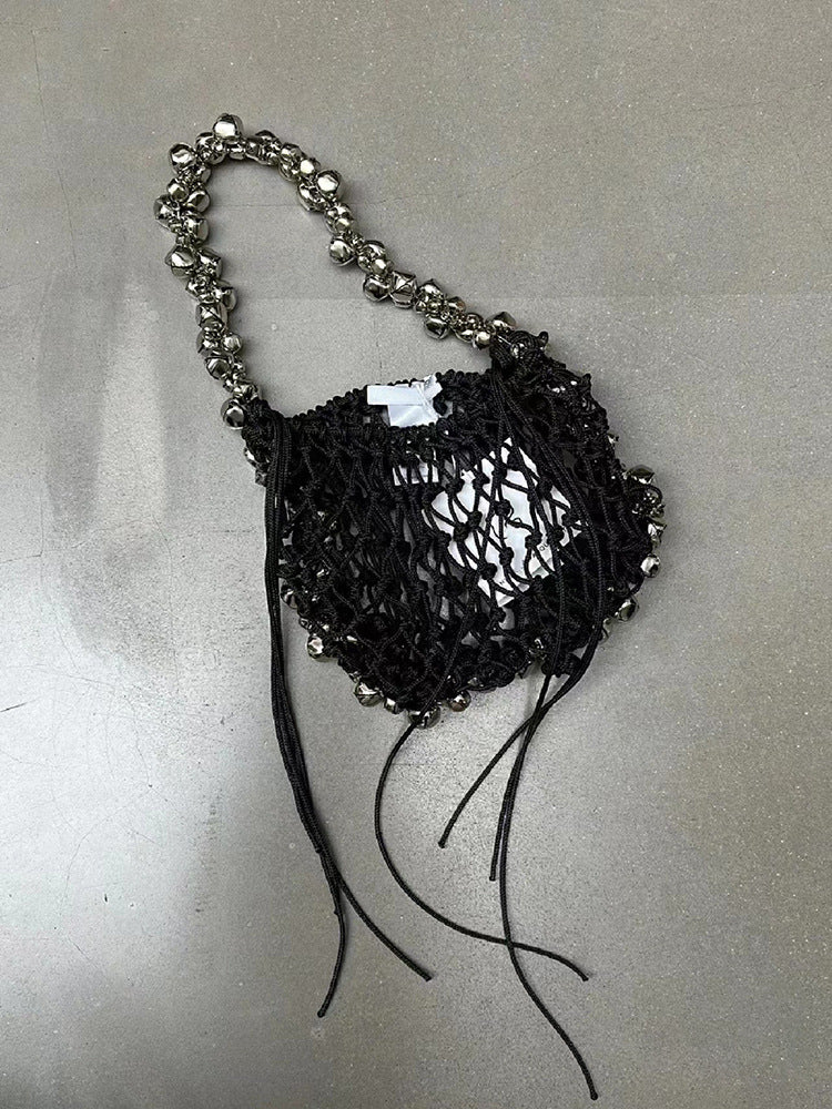 Dark Silver Bell Portable Shoulder Underarm Bag