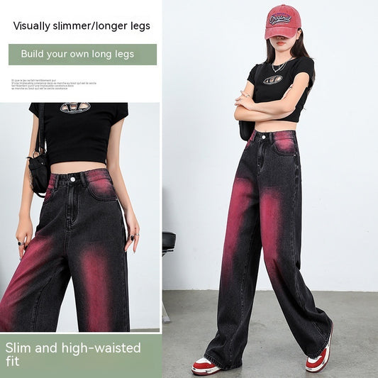 Retro Design Gradient High Waist Slimming Jeans