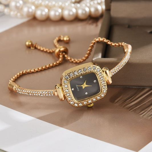 Trækreb Design Lille Firkant Diamant Armbåndsur