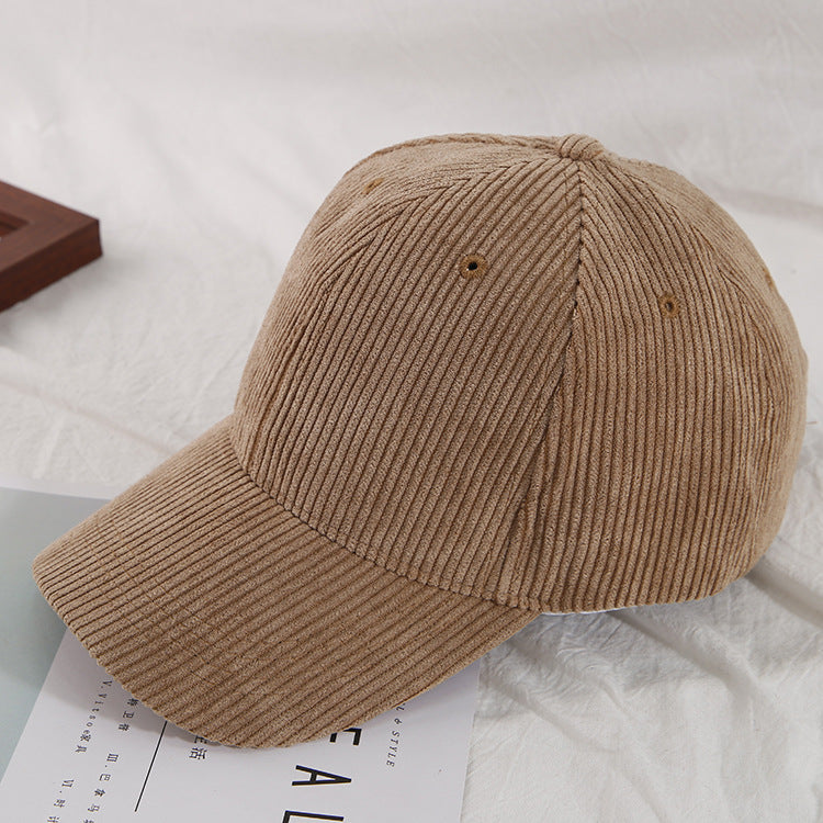 Solid Color Peaked Thickened Warm Curved Brim Baseball Hat