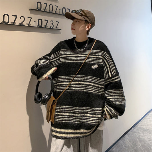 Men's Stylish Retro Minimalism Striped Sweater