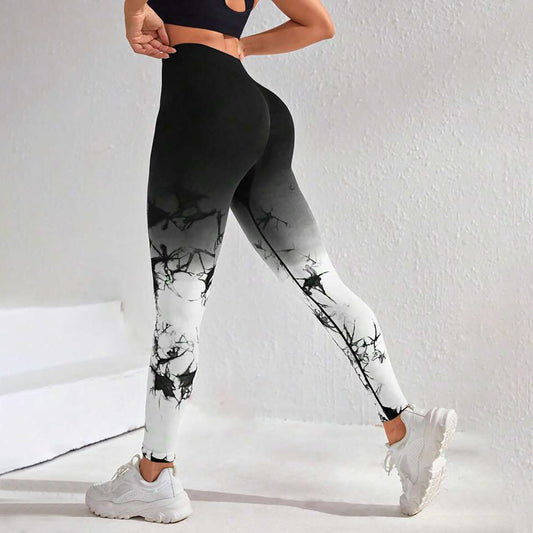 Ombre-tie-dye-yogabukser til kvinder