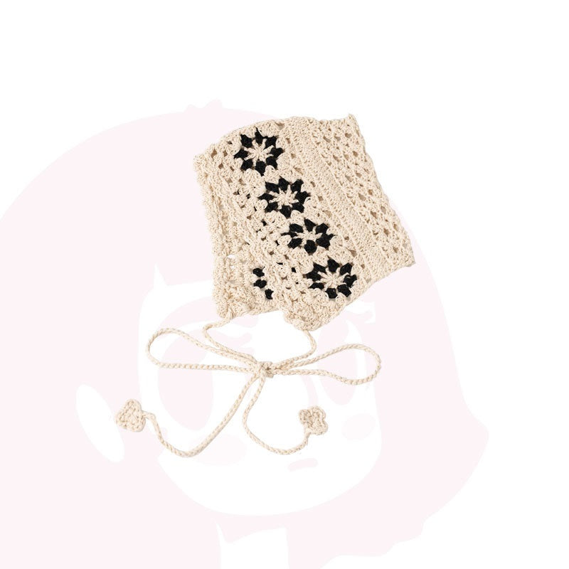 Cute Sweet Crochet Breathable Trend Contrast Hair Band Female