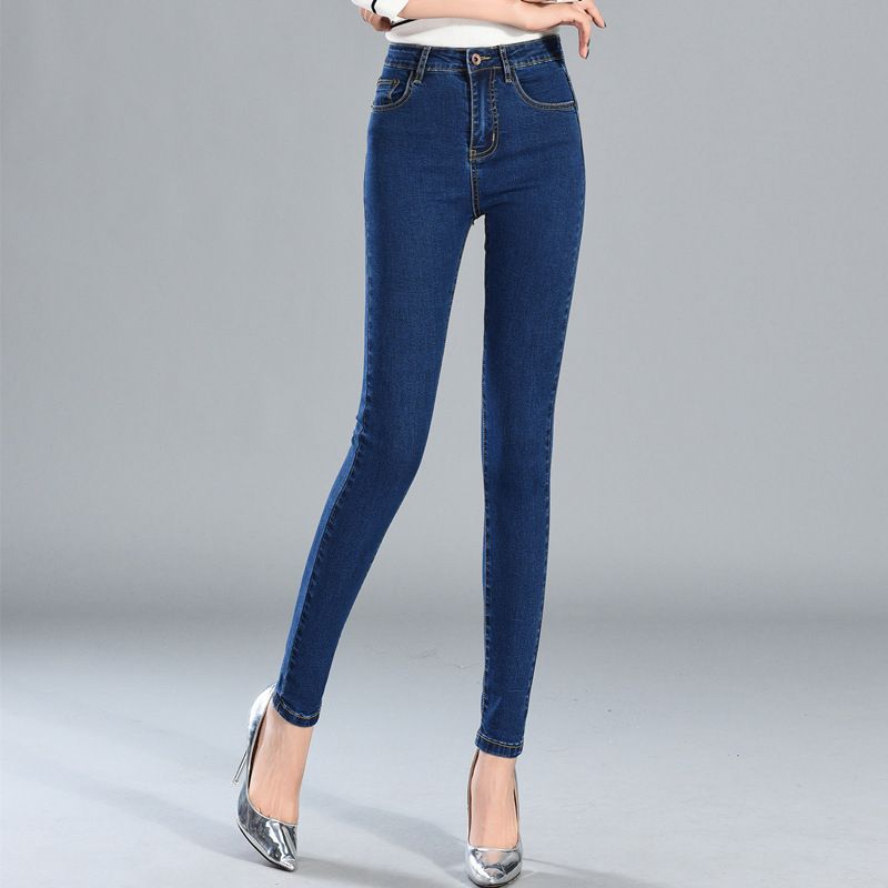 Jeans Trousers And Feet Pants Are Thin And Tight Elastic Women