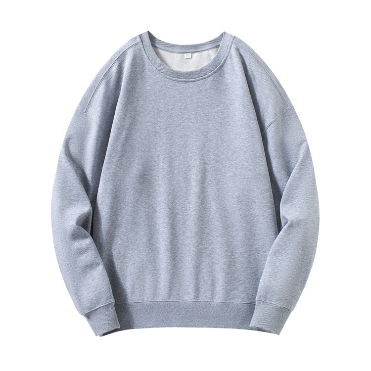 Rundhalset Sweater Kamgarnsjersey til mænd Med Droppede Skuldre Pullover