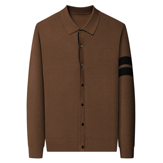 Revers Langærmet Cardigan Sweater Herrefrakke