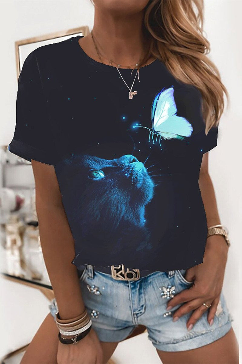 3D Printed Women's Street Short Sleeve Sports