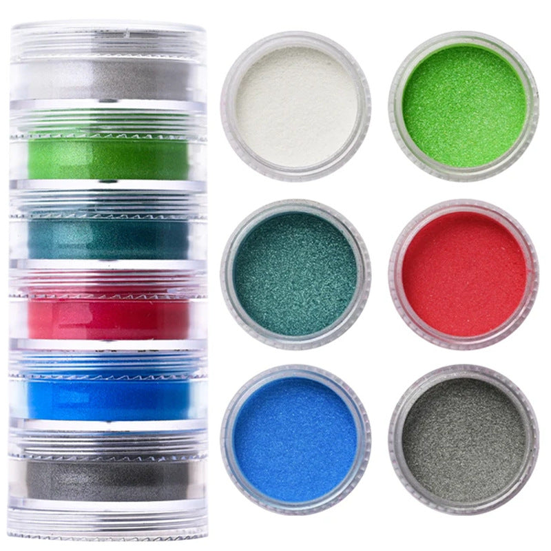 6-color Siamese Pearl Powder Glitter Fluorescent Powder Crystal Glue Silicone Mold