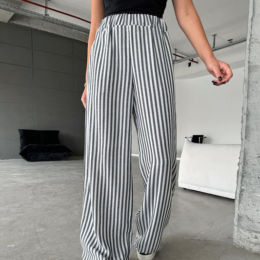 Striped Fashion Niche High Waist Trousers
