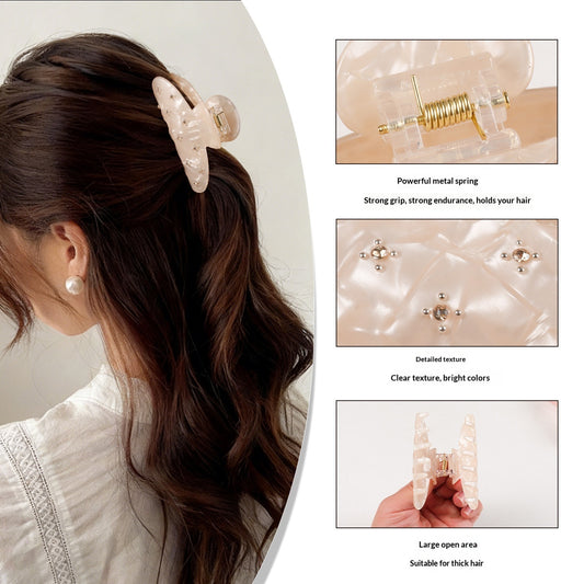 Shell-patterned Starry Rhinestone Versatile Shark Clip