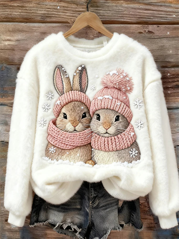 Sød sweatshirt med snemandsdesign