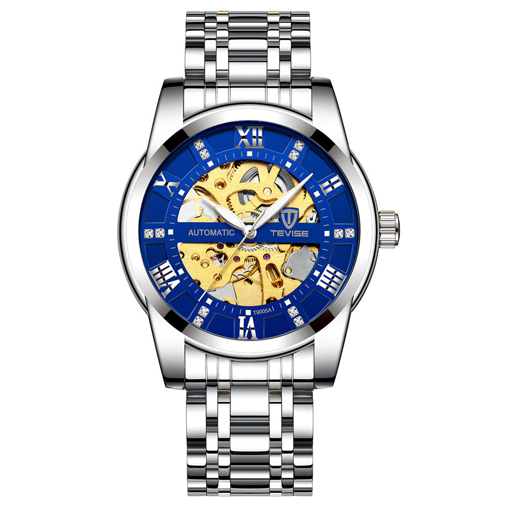 Mechanical Watch With A Hollowed-out Steel Bracelet