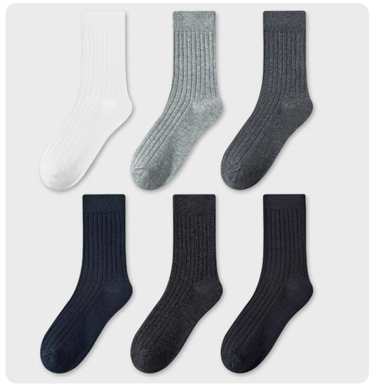 Men's Socks In Tube Pure Cotton Deodorant Solid Color
