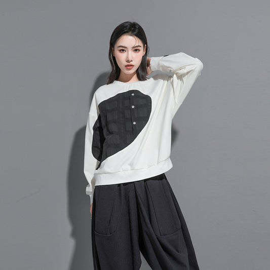 Splejsende Halvcirkel Mørk Serie Løstsiddende Slim-fit Pullover