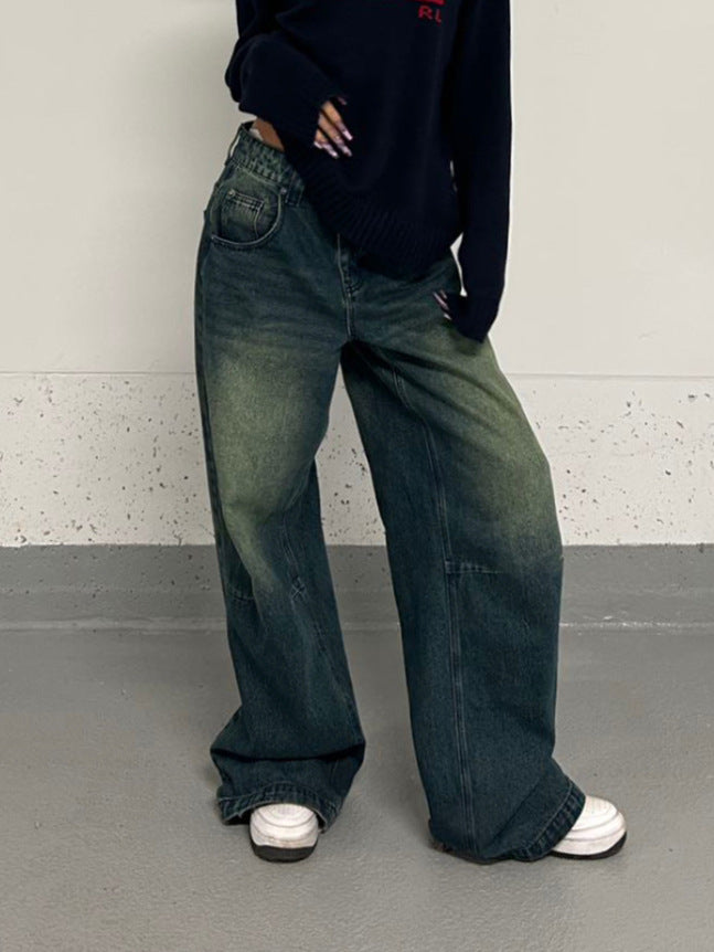 Retrovaskede jeans til kvinder i Plus Size Idle Style