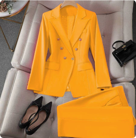 Korean Casual Design Blouse Trouser Suit