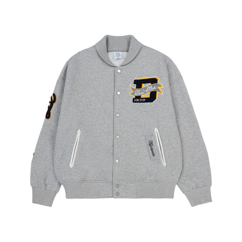 Baseballuniform i polarfleece med broderi og klistermærker i kontrastfarver