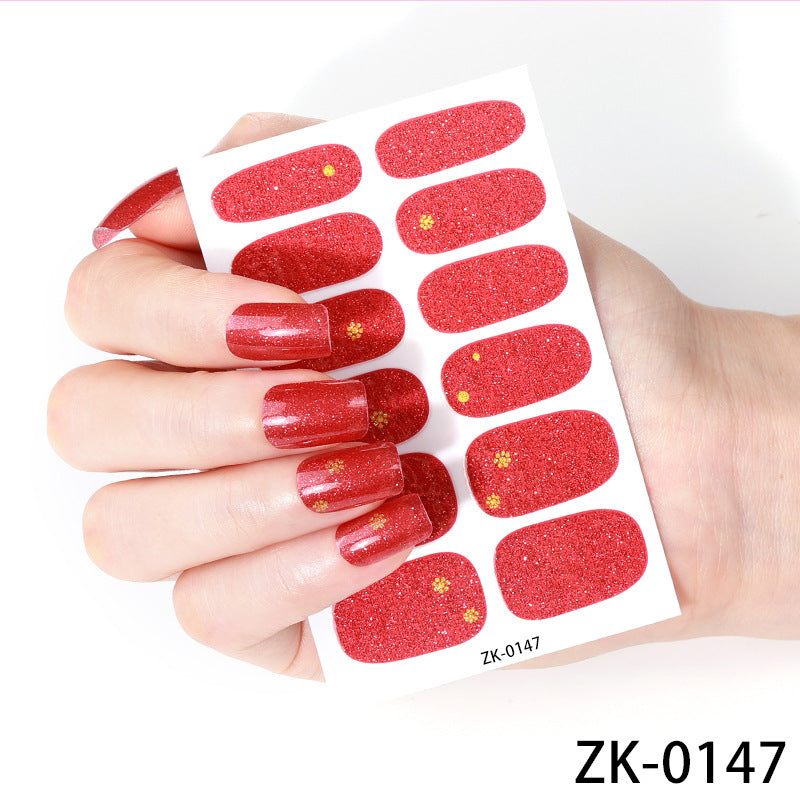 Internet Celebrity Gradient Onion Powder Little Nail Stickers