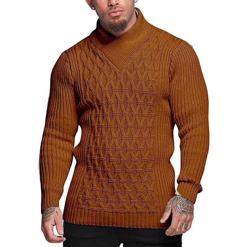 Sweater Men's Solid Color Long-sleeved Sweater Code